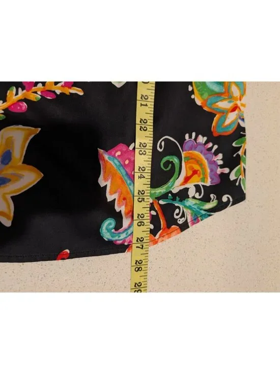 Lauren Ralph Lauren Womens Colorful Paisley Floral Button-Down Blouse 1X Black - Picture 12 of 16